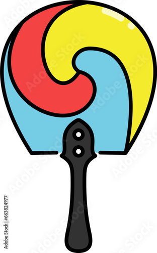 Hand fan line icon