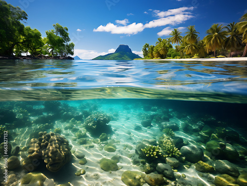 A Tropical Beach with Crystal Clear Water © Custom Media