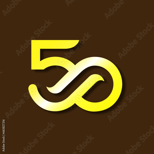 vector is monogram number 5 and 0. Infinity, elegant and unique.