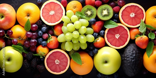 background of various kinds of fruit