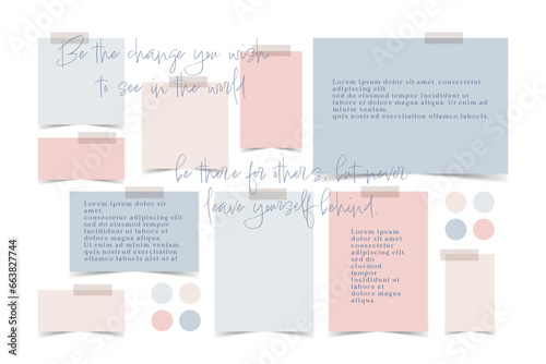 Vector photo collage template moodboard pictures grids vector illustration