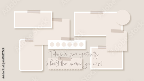 Vector photo collage template moodboard pictures grids vector illustration