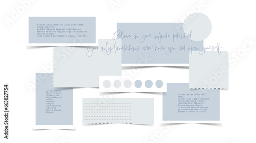 Vector photo collage template moodboard pictures grids vector illustration