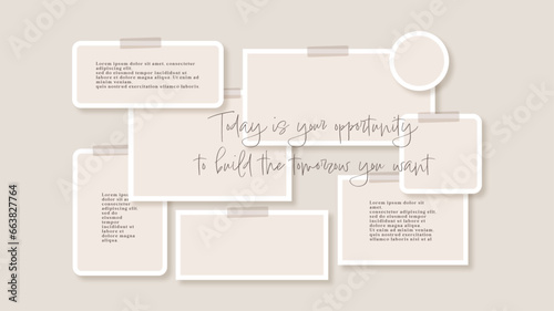 Vector photo collage template moodboard pictures grids vector illustration