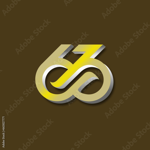vector is monogram number 6 and 3. Infinity, elegant and unique.