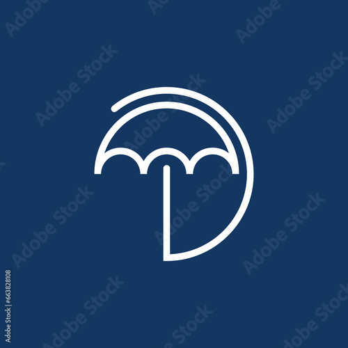 The monogram is the letter D and umbrella. Elegant and unique.