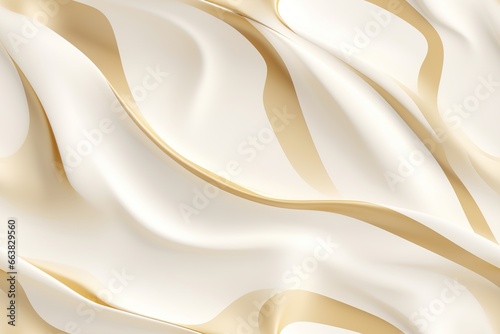 Beige seamless pattern with abstract waves. Applicable for fabric print, textile, wrapping paper, wallpaper. Beige background with golden splines. Repeatable texture.