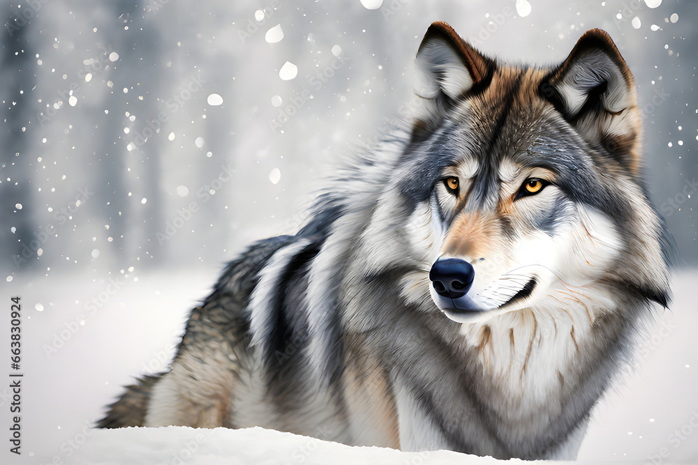 draw a wolf on a snow background.
Generative AI draw a wolf on a snow background.
Generative AI