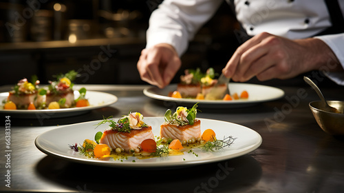 A Chef Plating a Gourmet Dish