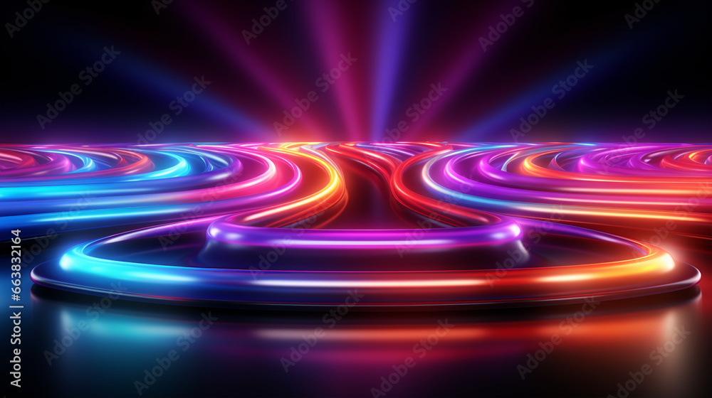 Futuristic abstract background, colorful bright neon rays and glowing lines. AI generative Futuristic abstract background, colorful bright neon rays and glowing lines. AI generative