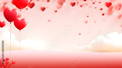Set of Air Balloons. Bunch of red color heart shaped foil balloons isolated on white background. Love. Holiday celebration. Valentine's Day party decoration. Metallic red Heart air balloons