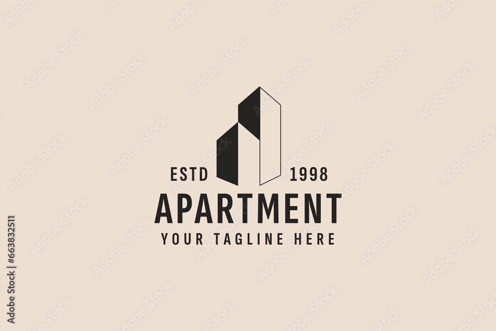 Fototapeta premium vintage style apartment logo vector icon illustration