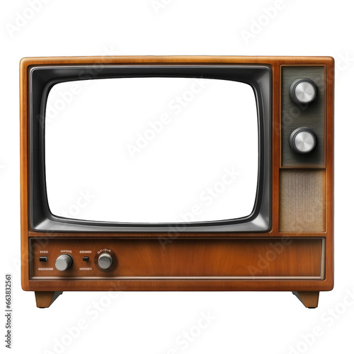 Retro Vintage vieux récepteur TV orange découpé sur fond transparent