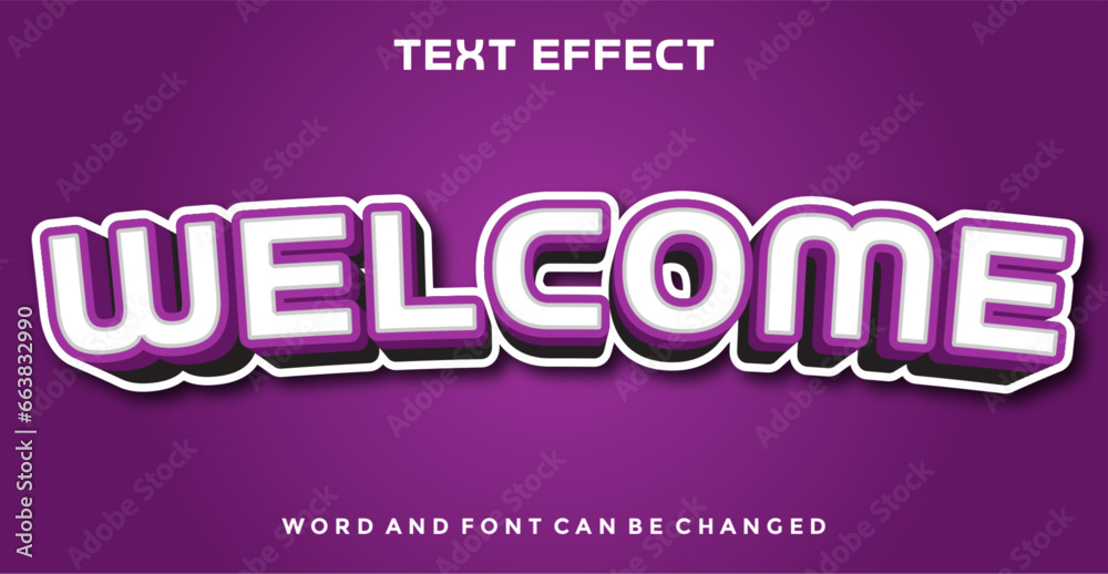 Welcome editable text effect