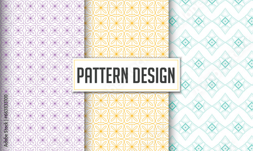 Geometric pattern design template. pattern bundle set in vector.