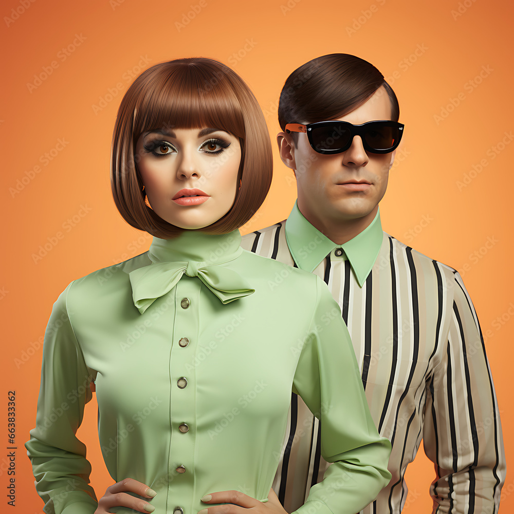 Couple in 60s Mod Fashion