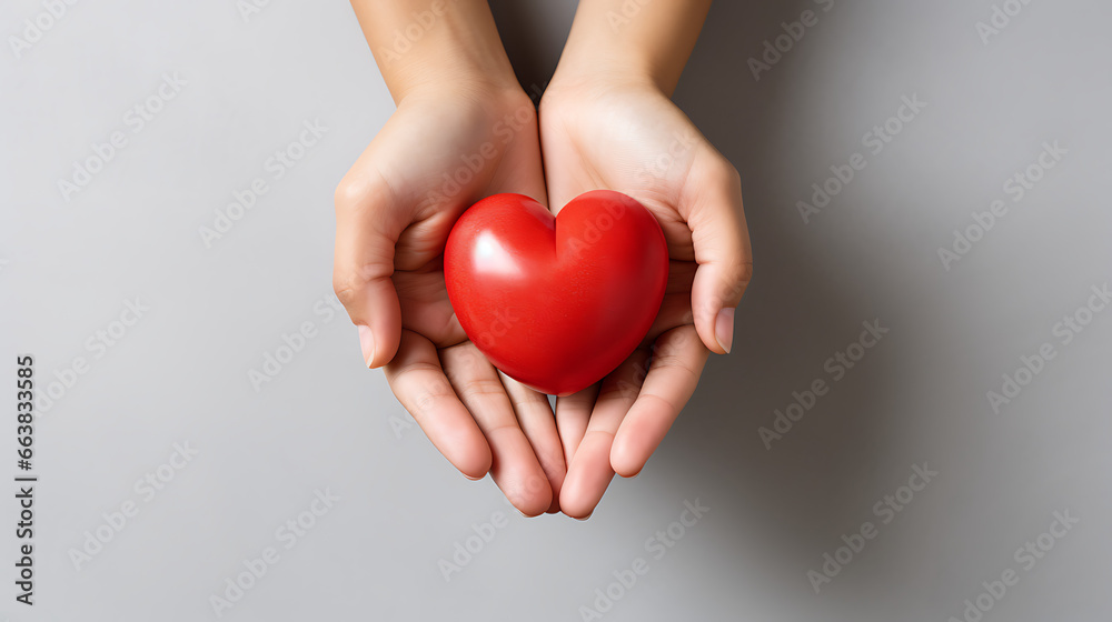 Hands Holding a Red Heart