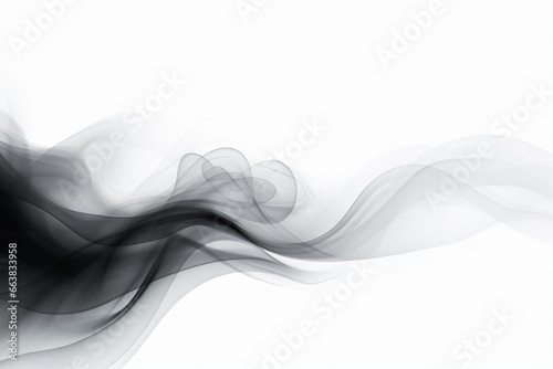 Whimsical Digital Art: Abstract Black Smoke on White Background - Fantasy Fractal Texture