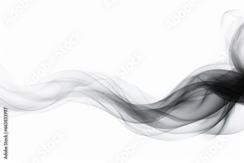 Whimsical Digital Art: Abstract Black Smoke on White Background - Fantasy Fractal Texture