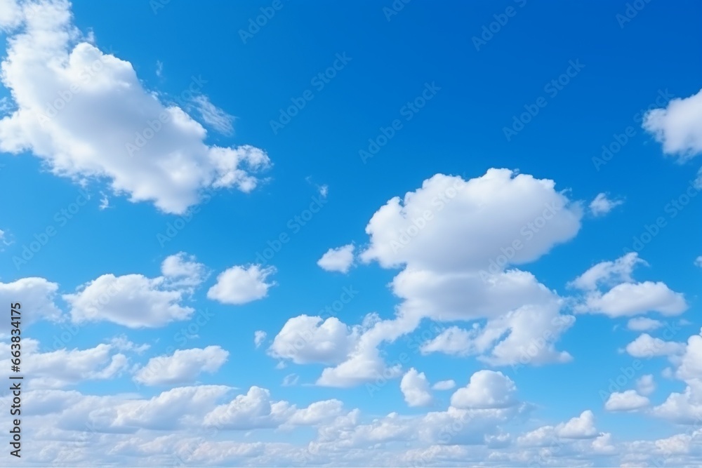 Fototapeta premium Blue Sky with Wispy Clouds - High Quality Photo 