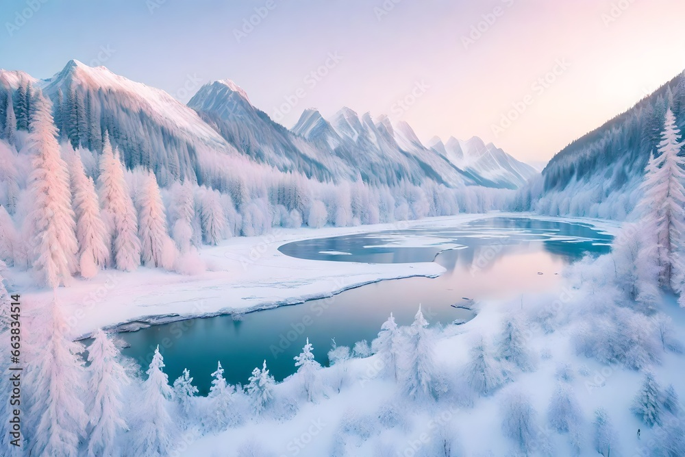 landscape with lake and mountains generative AI tool landscape with lake and mountains generative AI tool