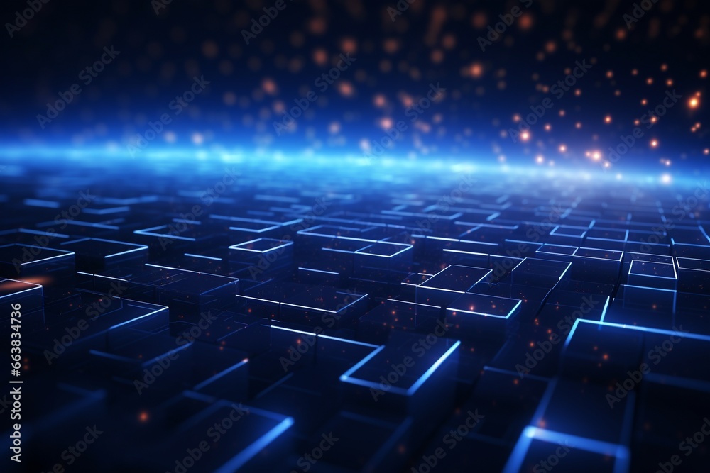 Futuristic Technology Background: Glowing Lines and Particles Futuristic Technology Background: Glowing Lines and Particles