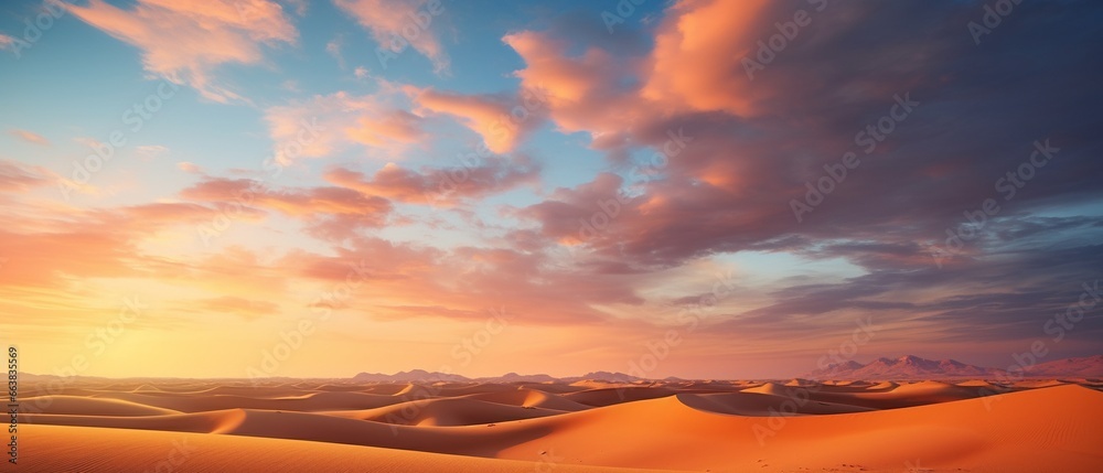 Desert Sunset: Majestic Sky and Clouds Desert Sunset: Majestic Sky and Clouds