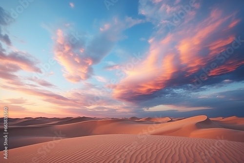 Desert Sunset: Majestic Sky and Clouds