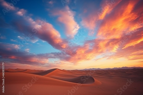 Desert Sunset: Majestic Sky and Clouds © pierre