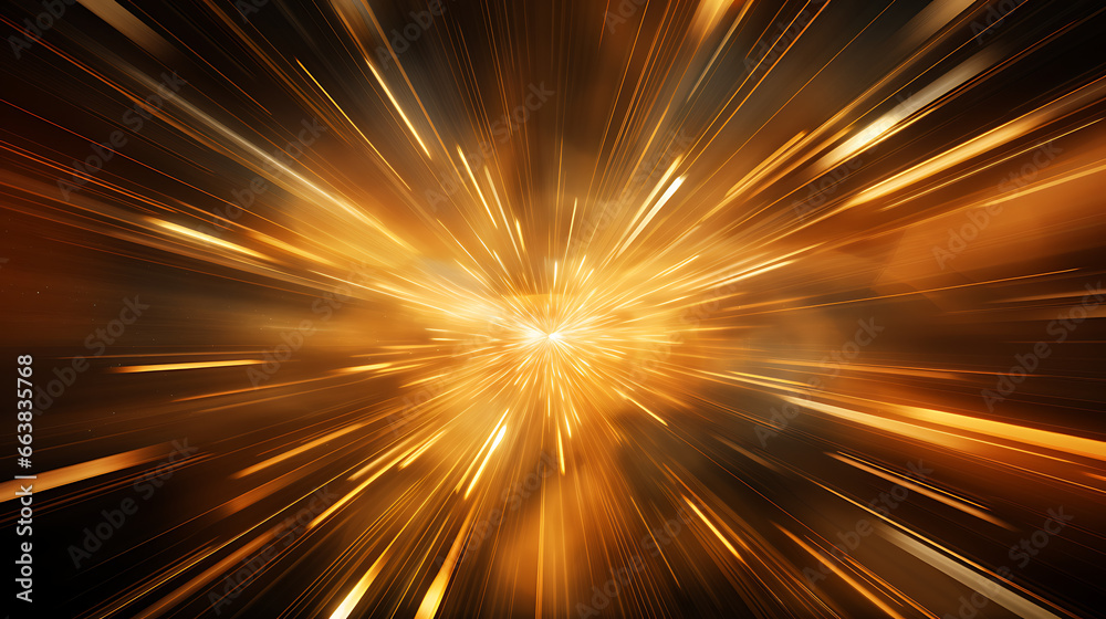 Obraz premium 3D Metal Business Abstract Background with Radiating Gold