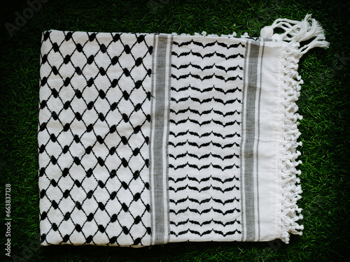 Symbol. Typical scarf of the Palestinian people. kufiya.