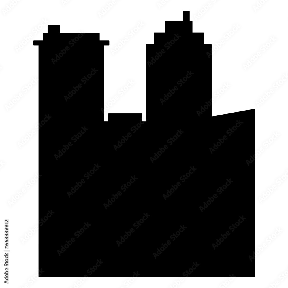 Tall City Building Silhouette