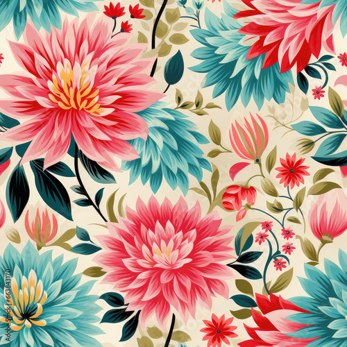 Abstract floral repeat pattern