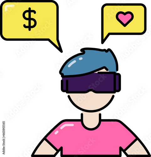 Virtual reality line icon