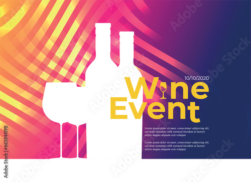 Design for wine event vector colorful background