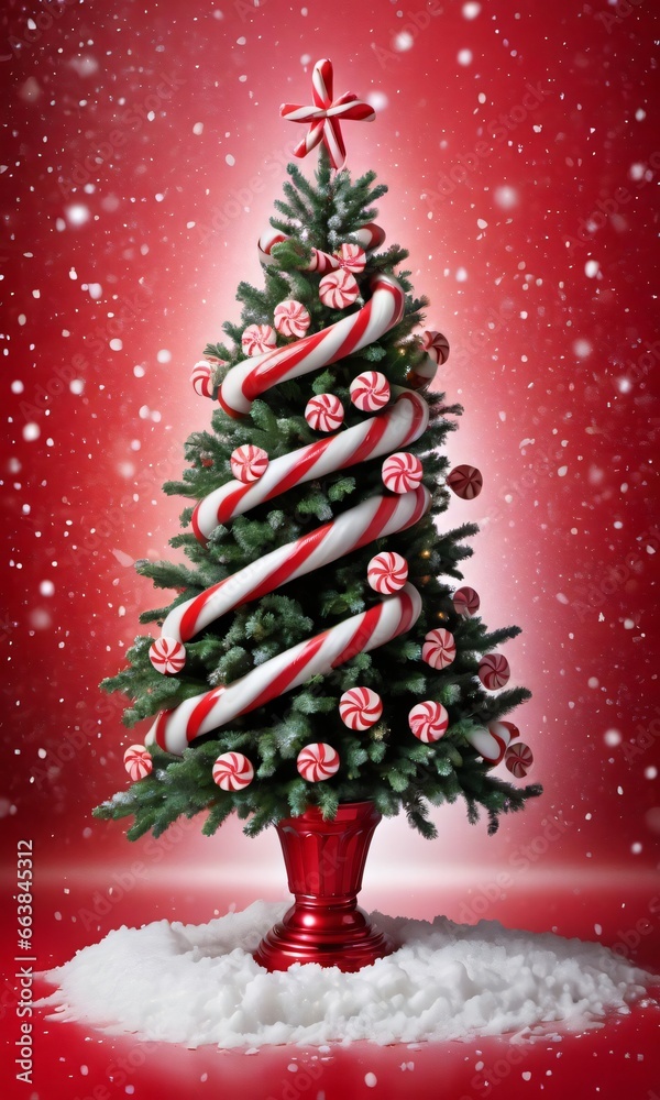 A Christmas Tree With Candy Canes And Candy Canes