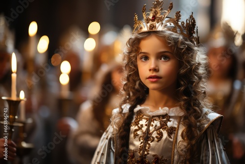 St. Lucia s Day  Sweden   Celebrated on December 13th  it involves a girl dressing as St. Lucia in a white robe and a crown of candles.