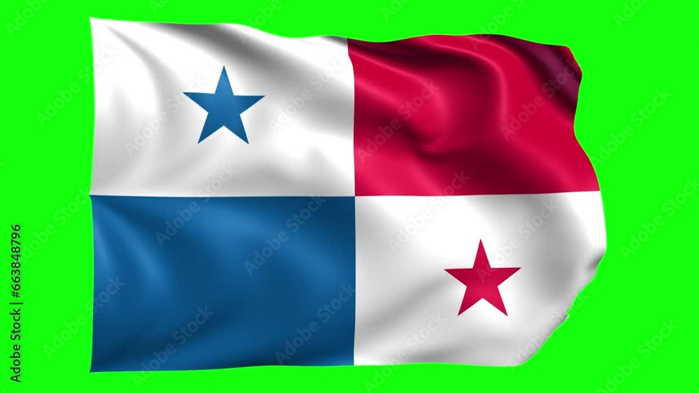 Panama animated flag on green screen Panama animated flag on green screen