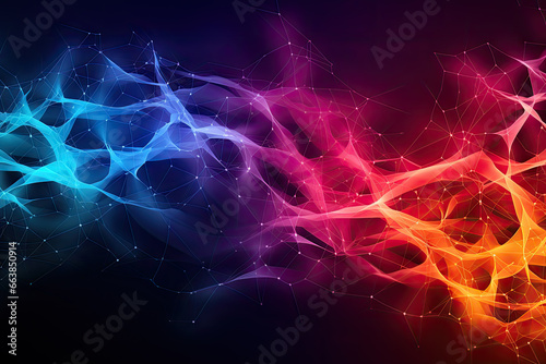abstract colorful plexus background, generative ai