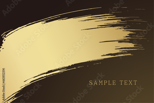 黒い背景に金色の筆で描いた和風のベクター背景素材