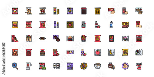 snack icon set