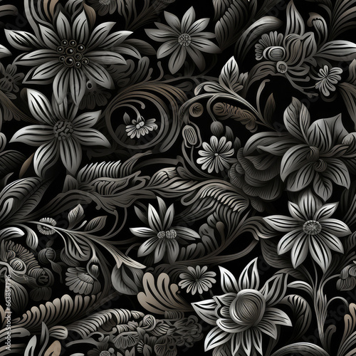 Floral simple dark repeat pattern