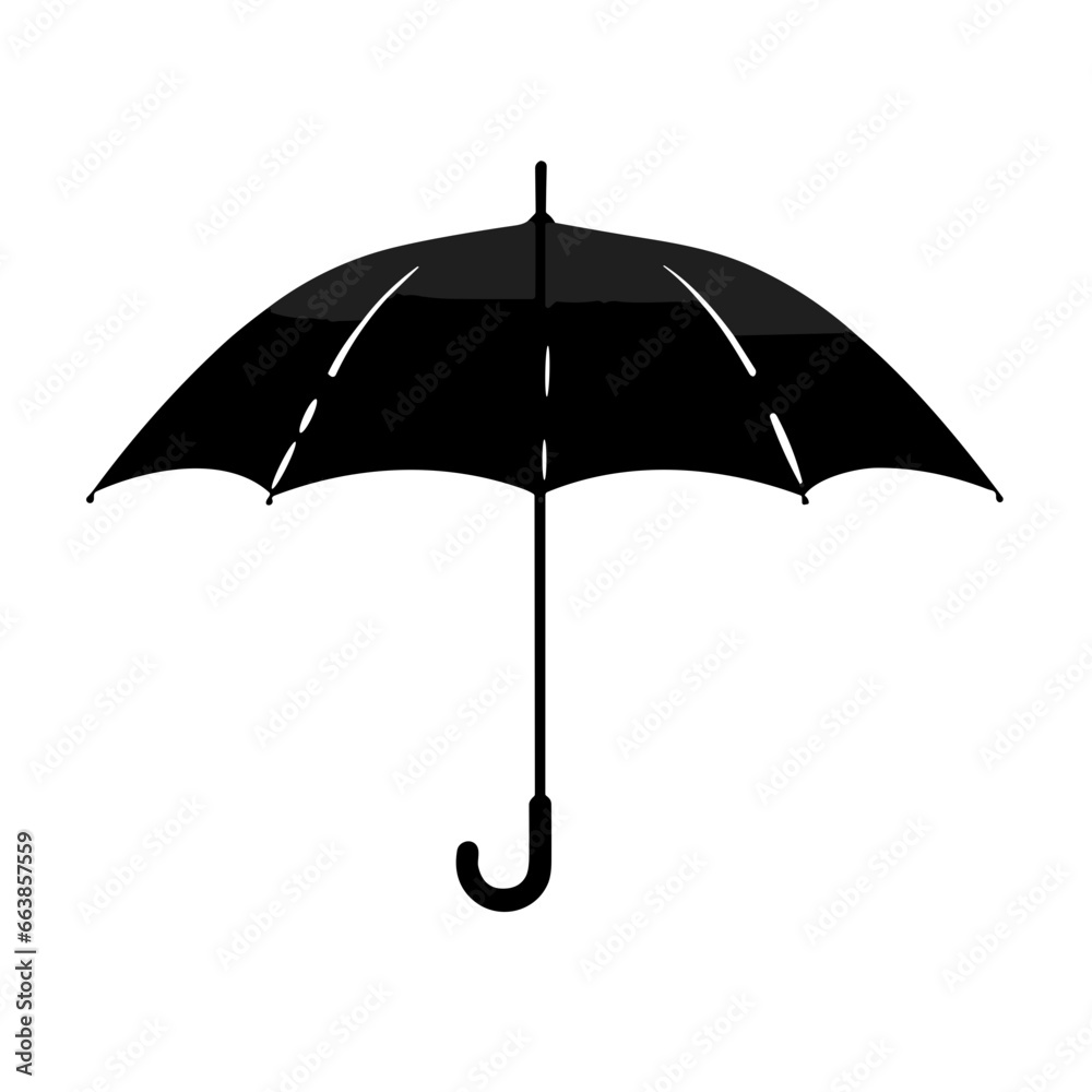 black umbrella isolated on white background - obrazy, fototapety, plakaty 