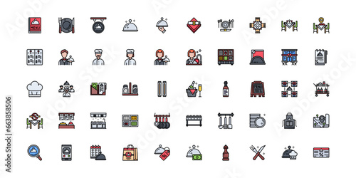 restaurant icon set