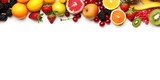 various kinds of fruits, white background,