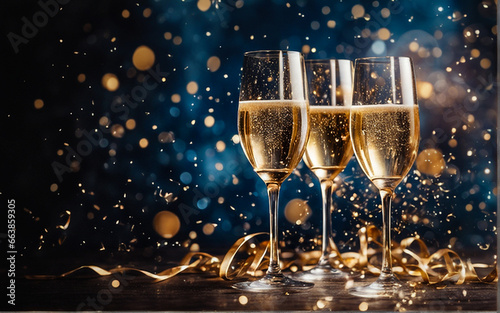 champagne glasses and celebration