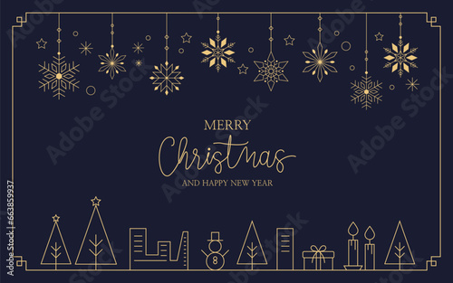 Christmas and New Year line background