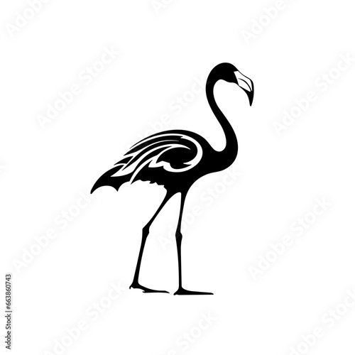 flamingo silhouette isolated on white