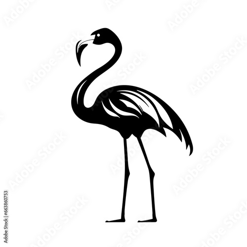 flamingo silhouette isolated on white