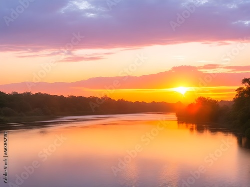 sunrise over the river